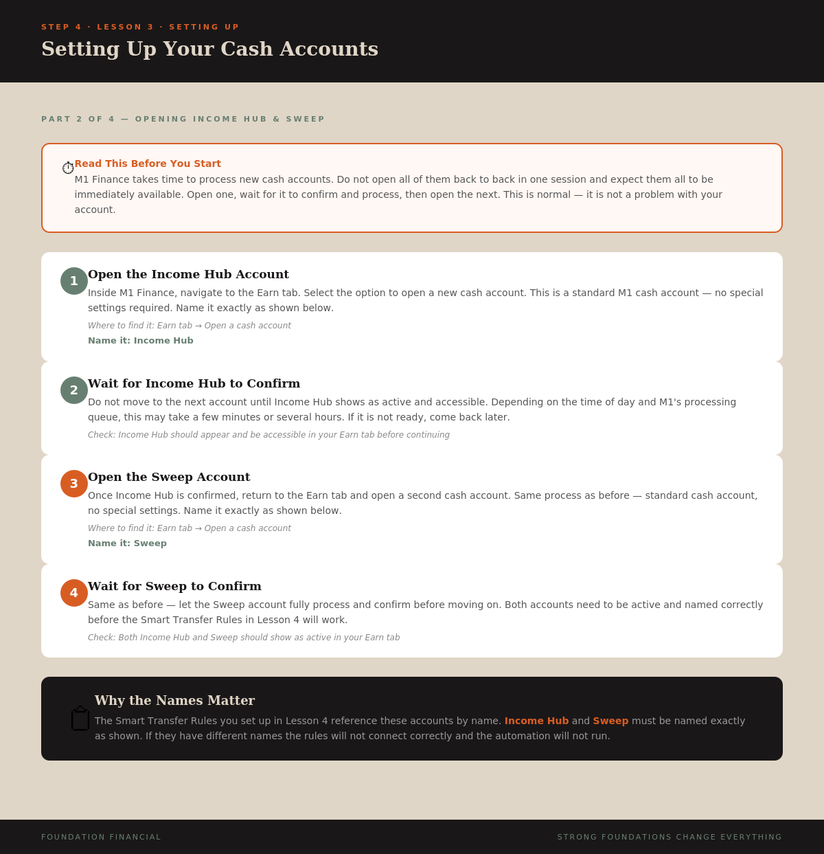 Setting Up Cash Accounts — Part 2